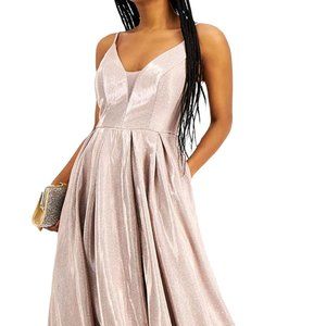 B. Darlin Womens Juniors Shimmer Pleated Formal Dress